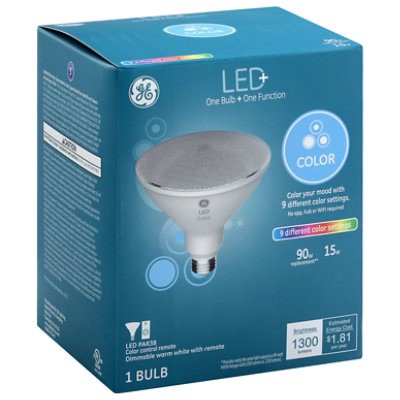 slide 1 of 9, Ge Led Plus Color Changing Par38, 1 ct