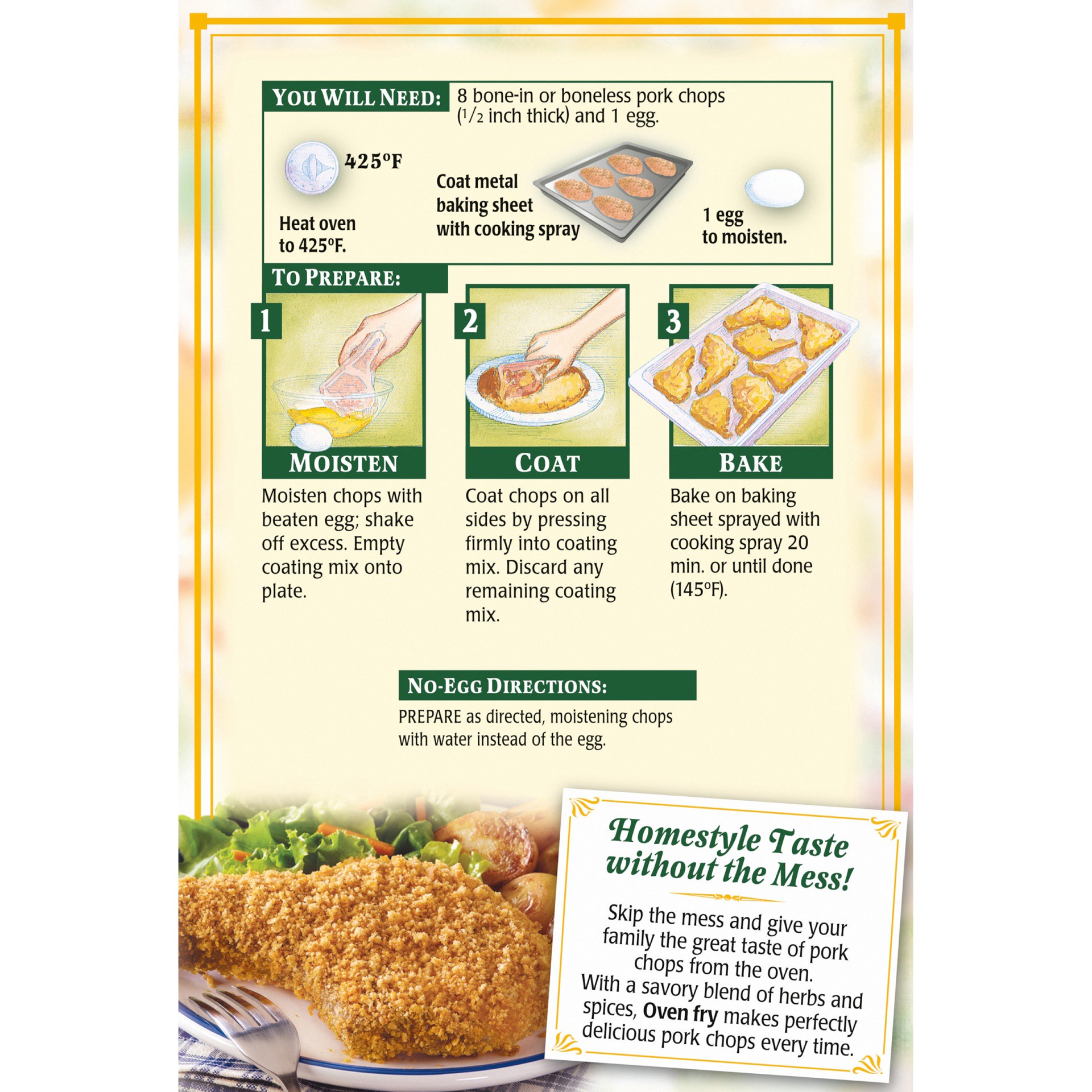 slide 9 of 9, Oven Fry Pork, 4.2 oz