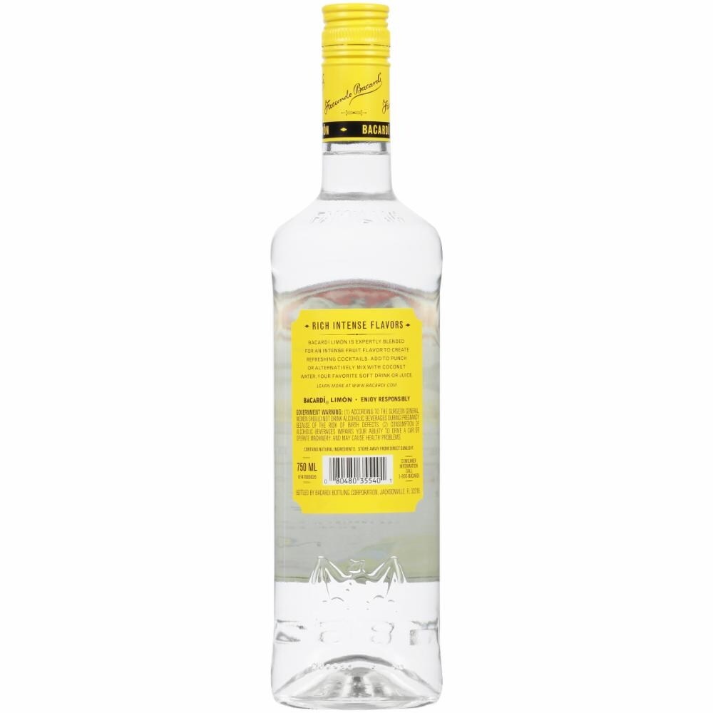 slide 1 of 6, Bacardi Limon Citrus Flavored Rum Bottle, 750 ml