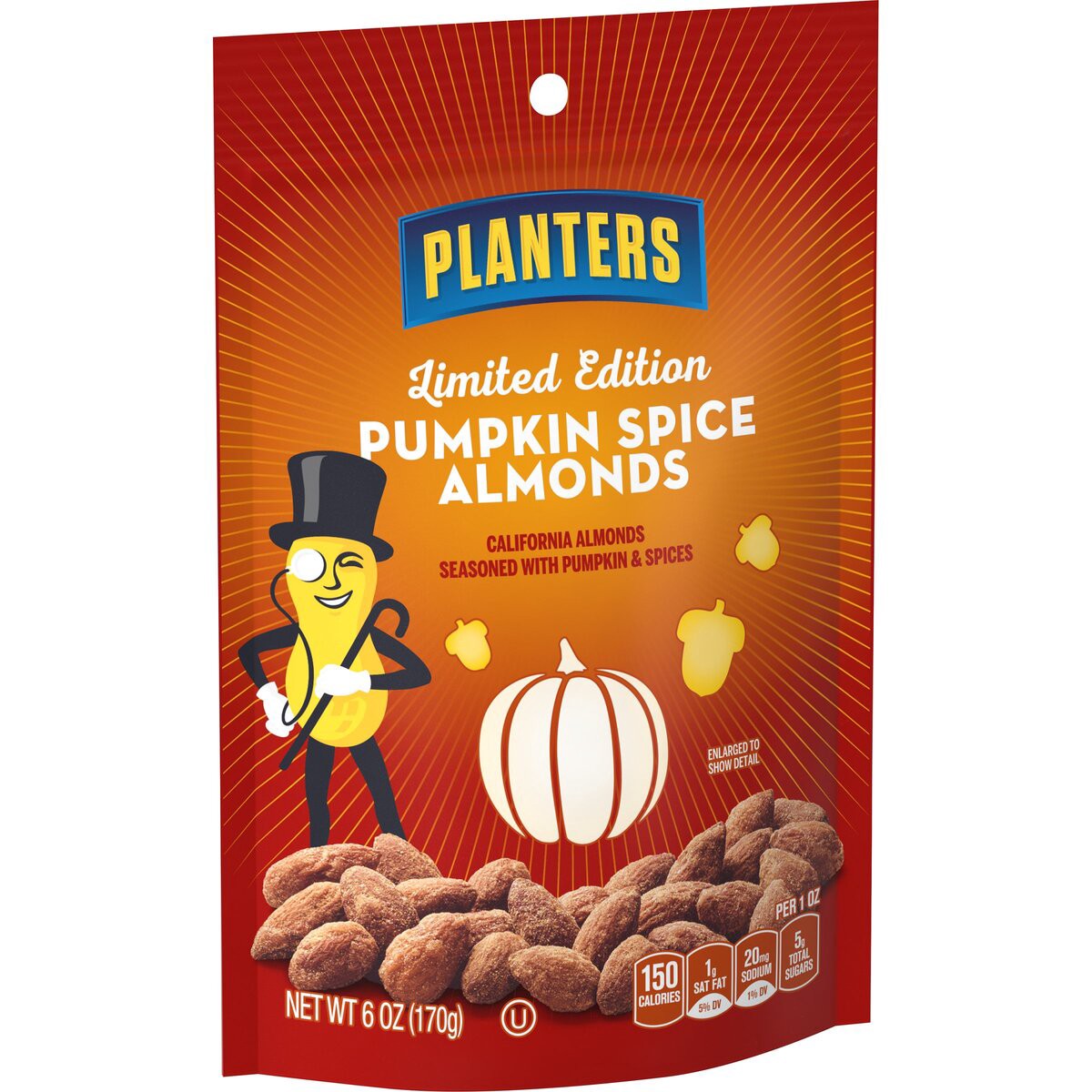 slide 2 of 8, Planters Limited Edition Pumpkin Spice Almonds, 6 oz Bag, 6 oz