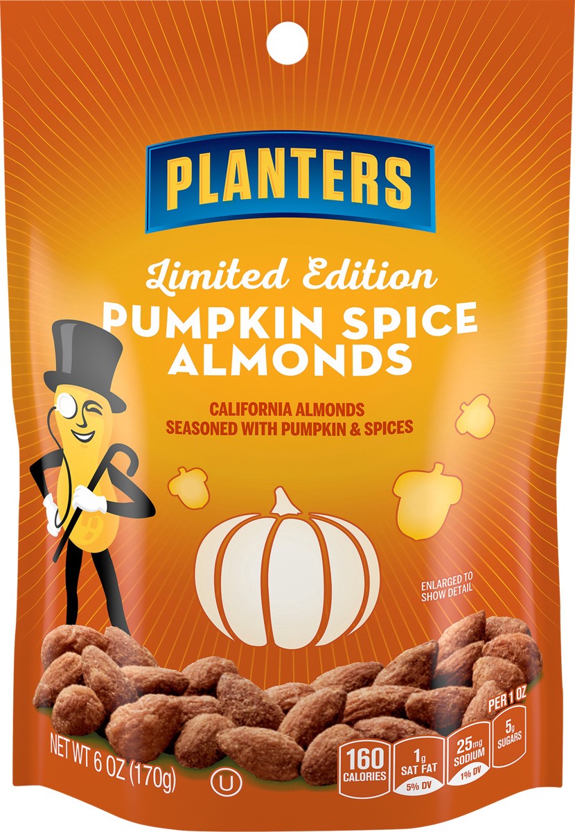 slide 7 of 8, Planters Limited Edition Pumpkin Spice Almonds, 6 oz Bag, 6 oz