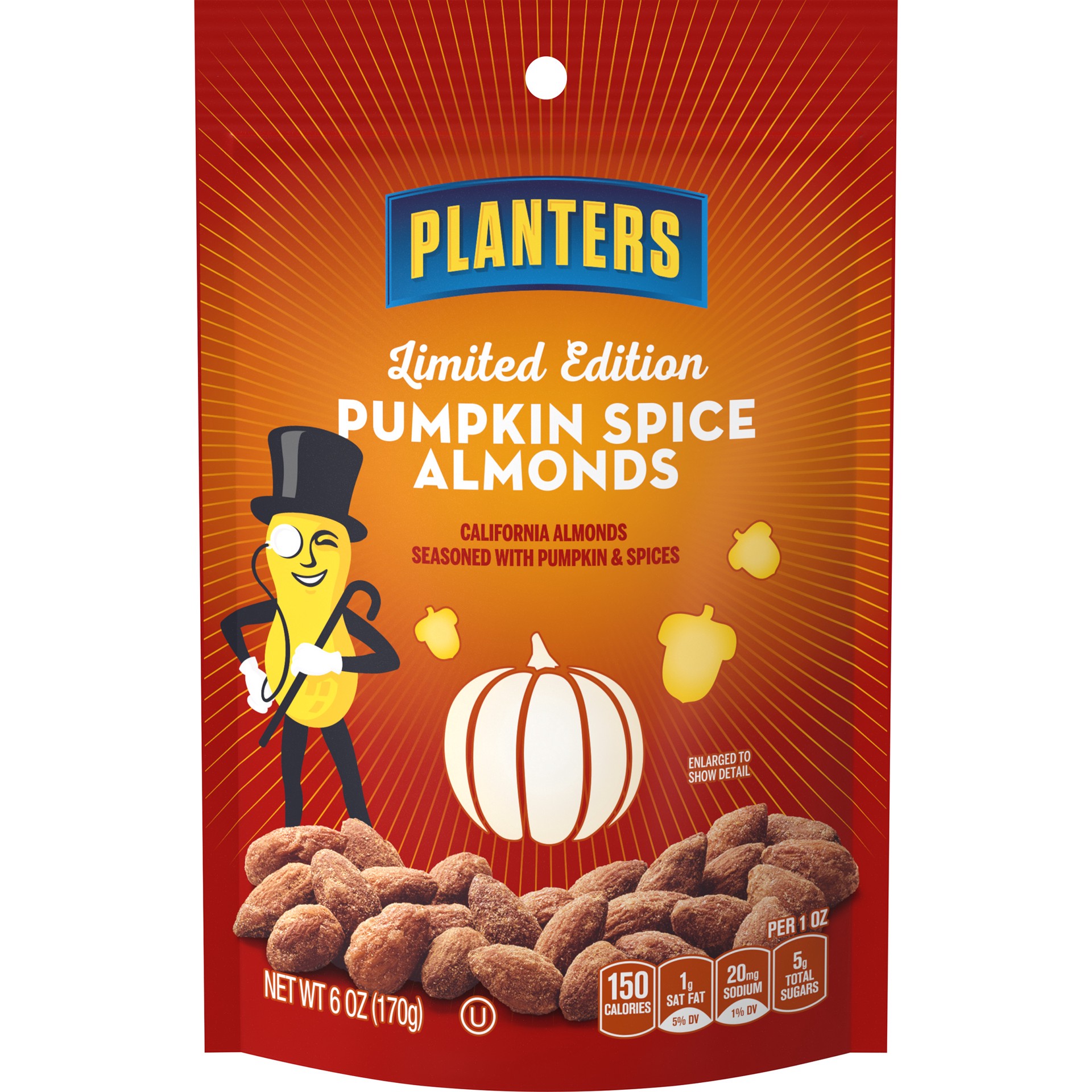 slide 1 of 8, Planters Limited Edition Pumpkin Spice Almonds, 6 oz Bag, 6 oz