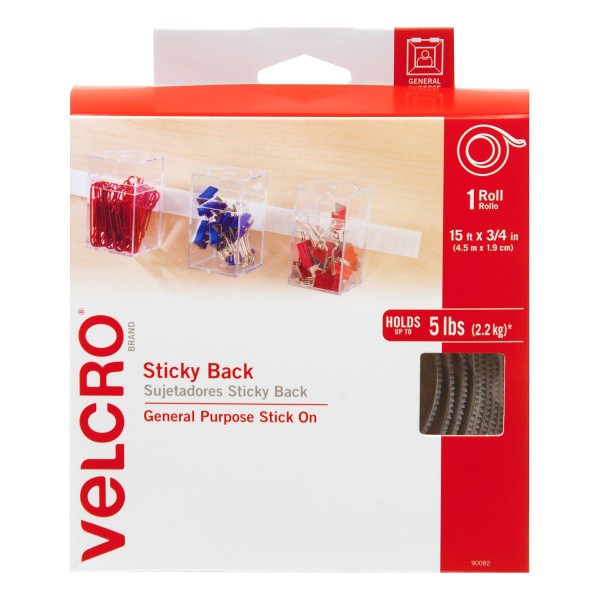 slide 1 of 4, Velcro Brand Sticky Back Fasteners, 3/4" X 15', White, 15 ft x 0.75 in