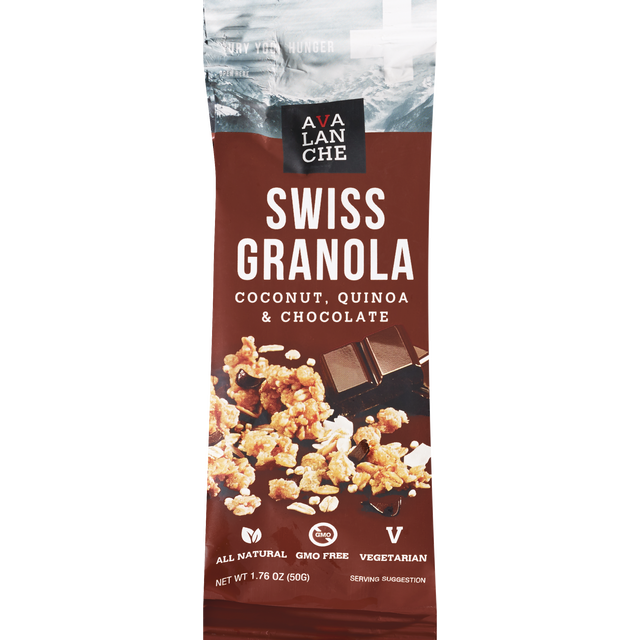 slide 1 of 1, Avalanche Coconut Quinoa & Chocolate Swiss Granola, 1.76 oz