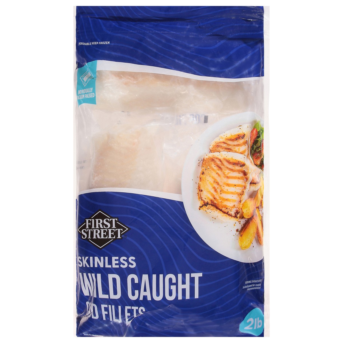 slide 4 of 4, First Street Frist Street Wild Caught Cod Fillets, 2 lb