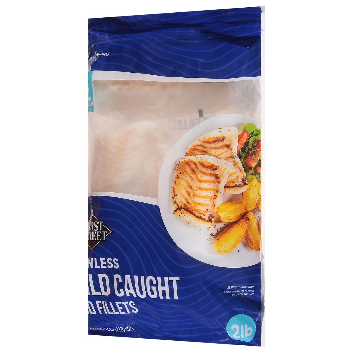 slide 2 of 4, First Street Frist Street Wild Caught Cod Fillets, 2 lb