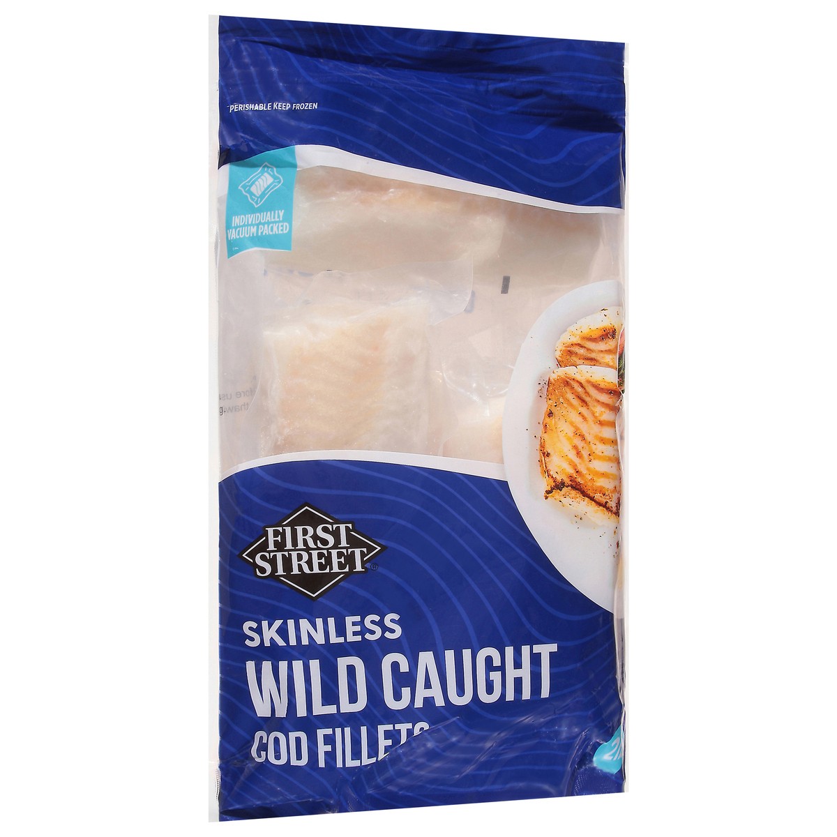 slide 3 of 4, First Street Frist Street Wild Caught Cod Fillets, 2 lb