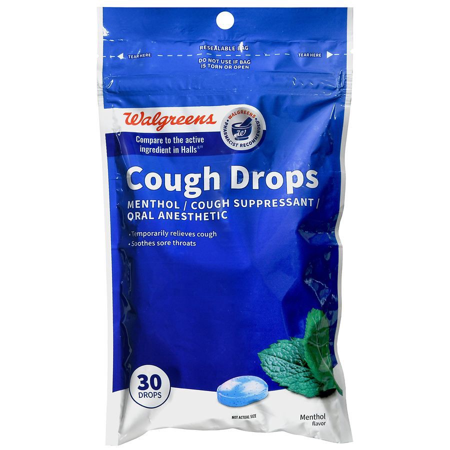 slide 1 of 5, Walgreens Menthol Flavor Cough Drops, 30 ct