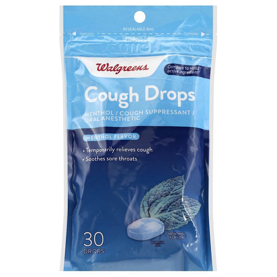 slide 1 of 5, Walgreens Menthol Flavor Cough Drops, 30 ct