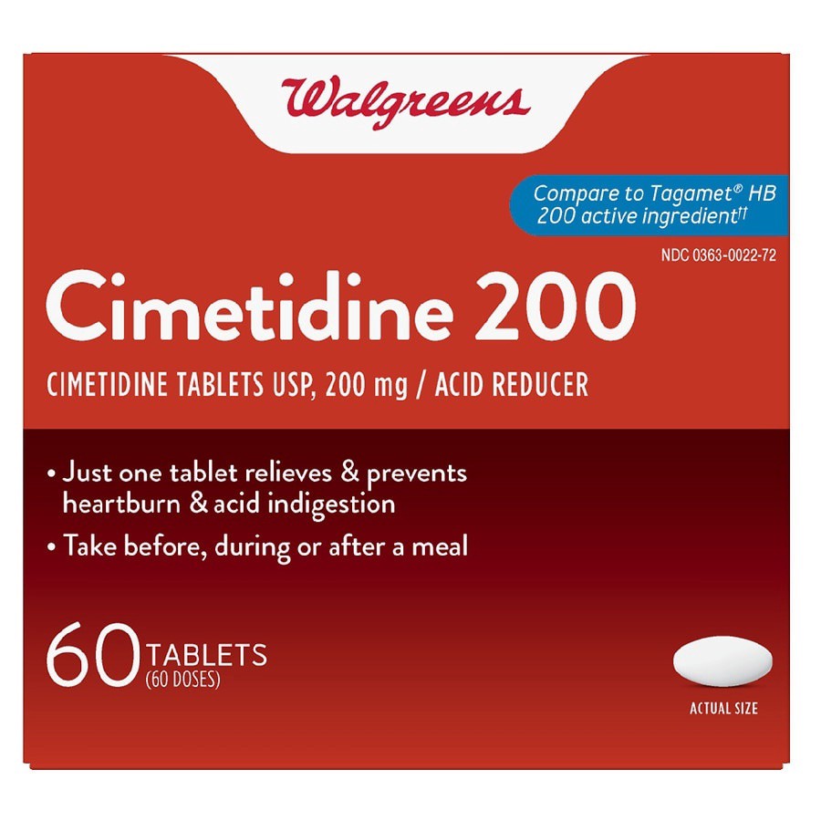 slide 1 of 5, Walgreens Cimetidine Acid Reducer Tablets 200Mg, 60 ct