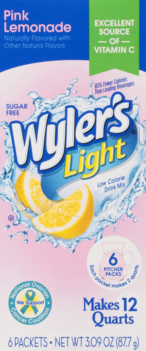 slide 2 of 14, Wyler's Light Low Calorie Pink Lemonade Drink Mix - 6 ct, 6 ct