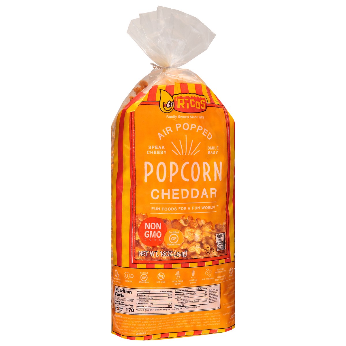 slide 5 of 12, Rico's Air Popped Cheddar Popcorn 16 oz, 16 oz