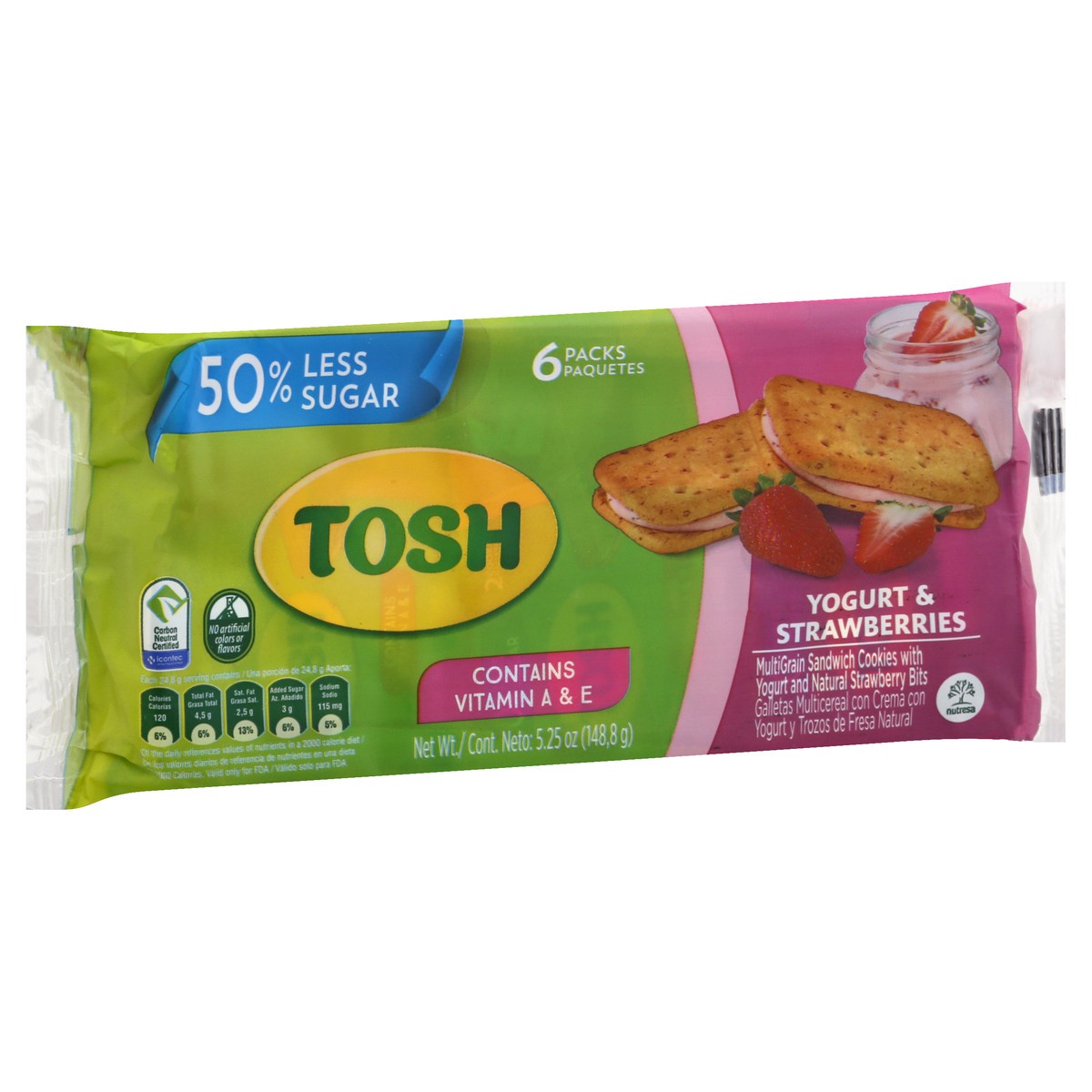 slide 10 of 13, Tosh Yogurt & Strawberries Cookies 6 Packs, 6 ct