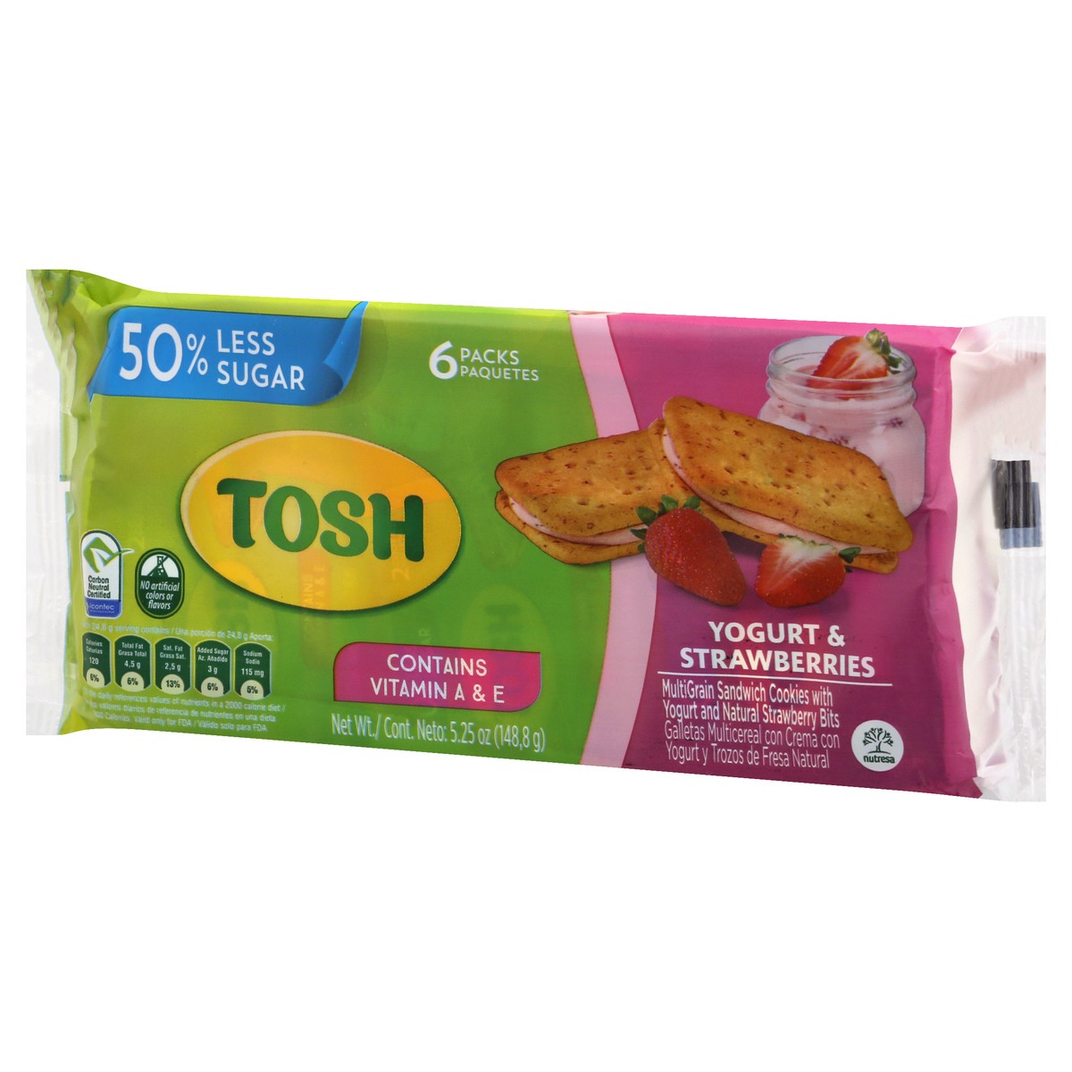 slide 8 of 13, Tosh Yogurt & Strawberries Cookies 6 Packs, 6 ct