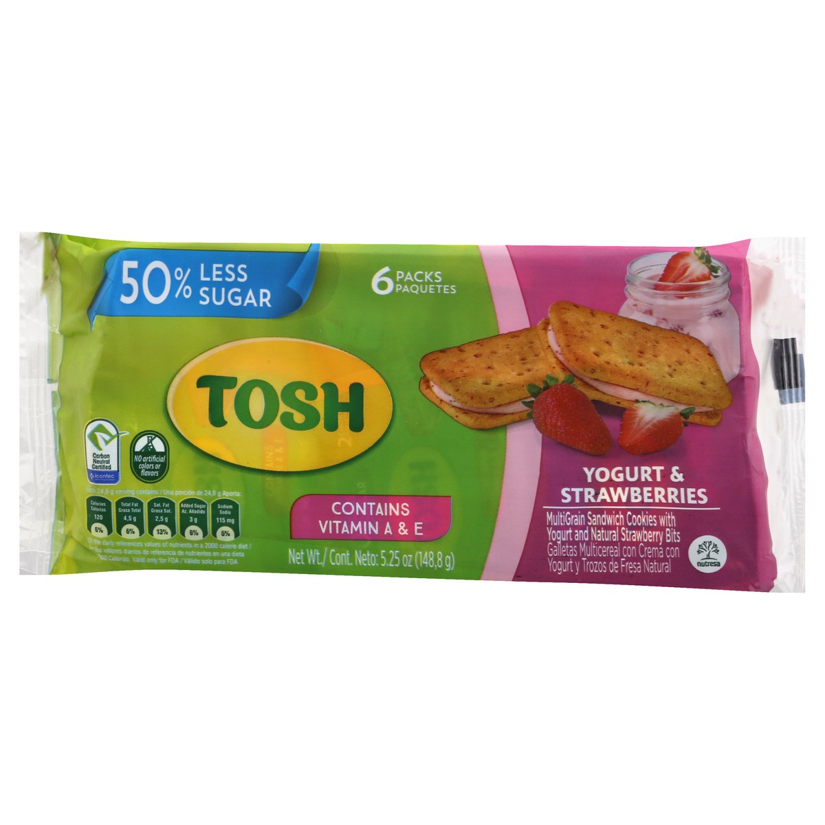 slide 3 of 13, Tosh Yogurt & Strawberries Cookies 6 Packs, 6 ct