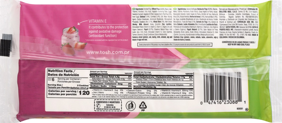slide 6 of 13, Tosh Yogurt & Strawberries Cookies 6 Packs, 6 ct