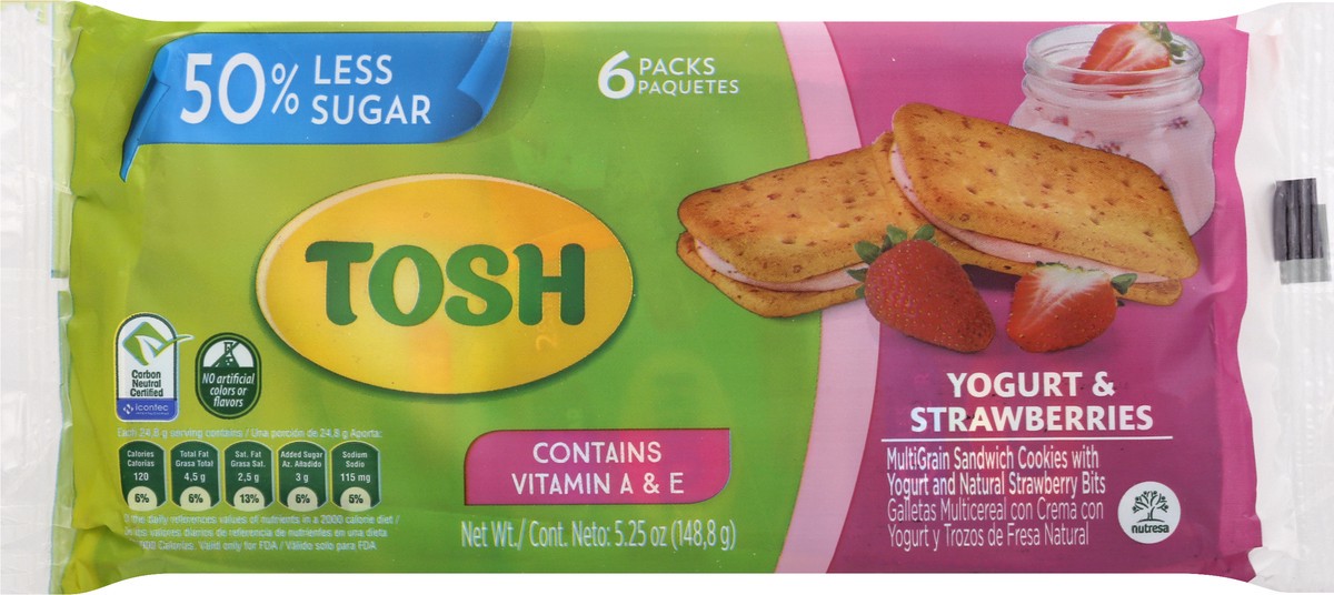 slide 5 of 13, Tosh Yogurt & Strawberries Cookies 6 Packs, 6 ct