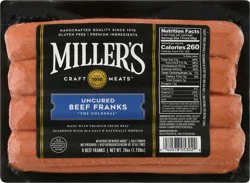 Miller's Uncured Beef Franks 8 ea
