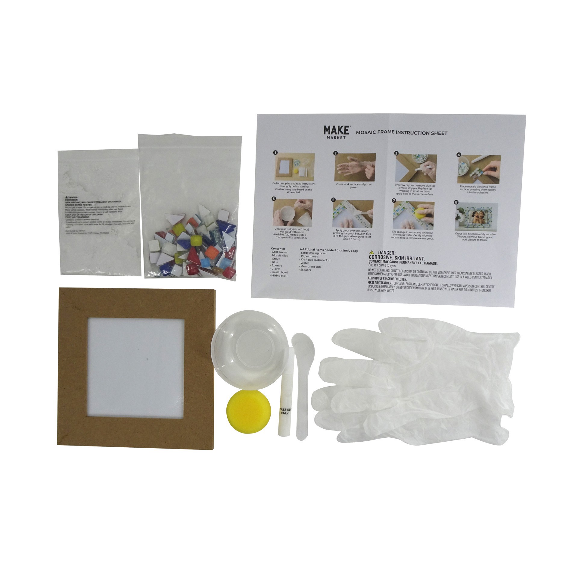 slide 2 of 4, 5" X 5" Rainbow Mosaic Frame Kit By Make Market, 5 in x 5 in