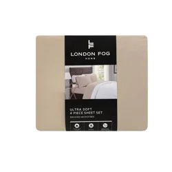 London Fog Solid Tan Queen Sheet Set