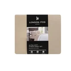 London Fog Solid Tan Queen Sheet Set