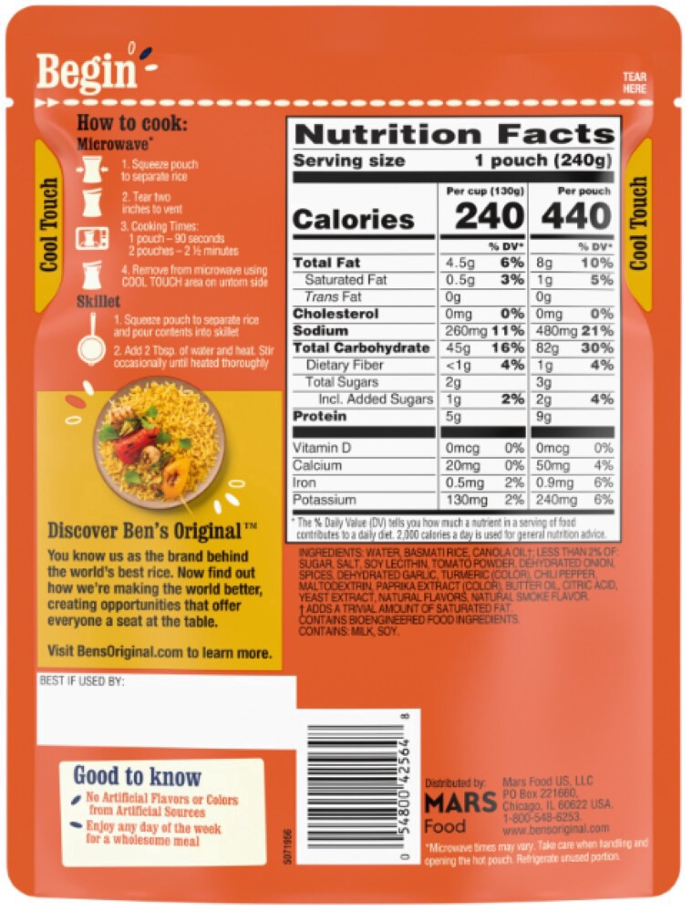 slide 2 of 2, BEN'S ORIGINAL™ READY RICE™ Tikka Masala Flavored Rice, 8.5 oz