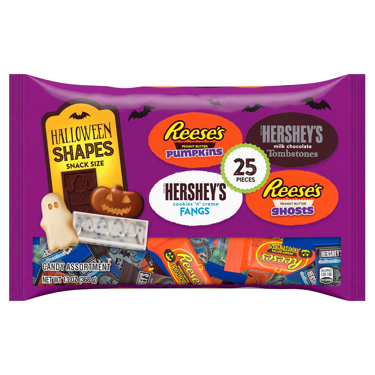 slide 1 of 1, Hershey's Halloween Shapes Snack Size Candy Assortment, 25 ct