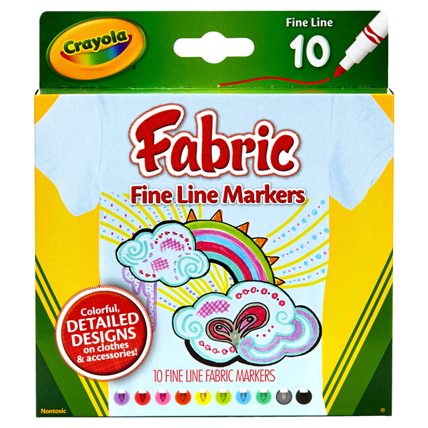 slide 1 of 4, Crayola 10Ct. Fine Line Fabric Markers, 10 ct