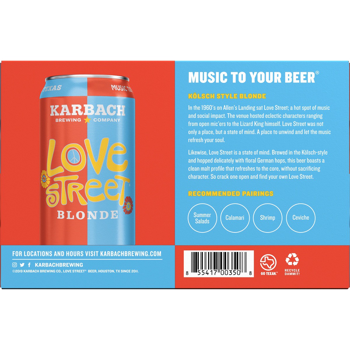 slide 5 of 6, Karbach Brewing Co. Brewing Love Street Seasonal Kolsch Style Blonde, 6 ct; 12 oz