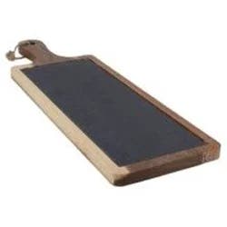 Long Rectangle Wood Board With Slate 17"