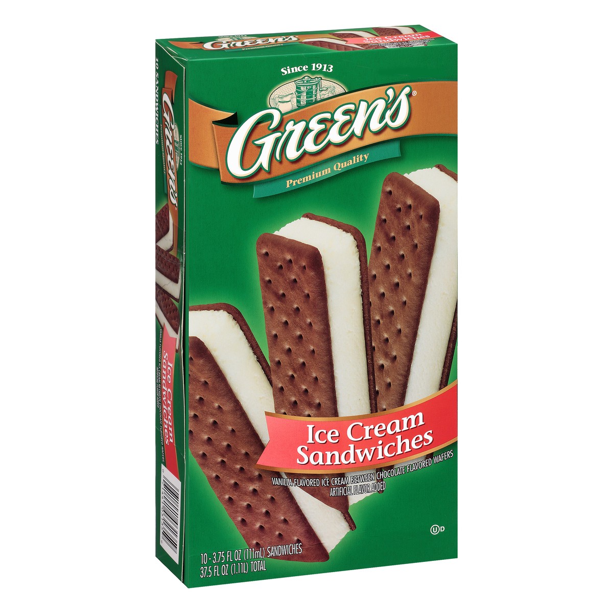 slide 9 of 10, Green's Ice Cream Sandwiches 10 ct Box, 37.5 fl oz