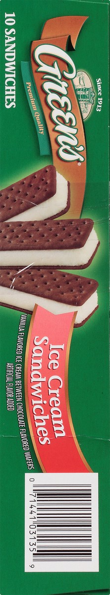 slide 8 of 10, Green's Ice Cream Sandwiches 10 ct Box, 37.5 fl oz