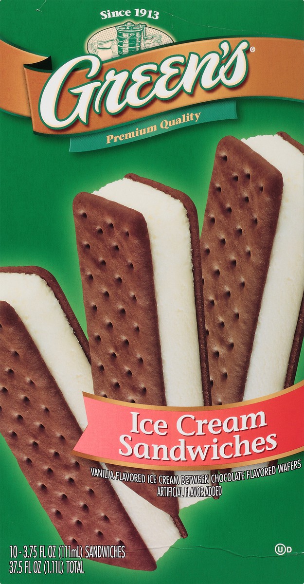 slide 5 of 10, Green's Ice Cream Sandwiches 10 ct Box, 37.5 fl oz