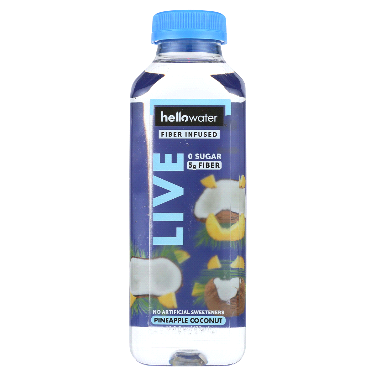 slide 1 of 1, hellowater Fiber Infused Pineapple Coconut Water, 16 fl oz