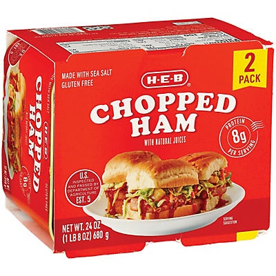 slide 1 of 1, H-E-B Chopped Ham, 2 ct