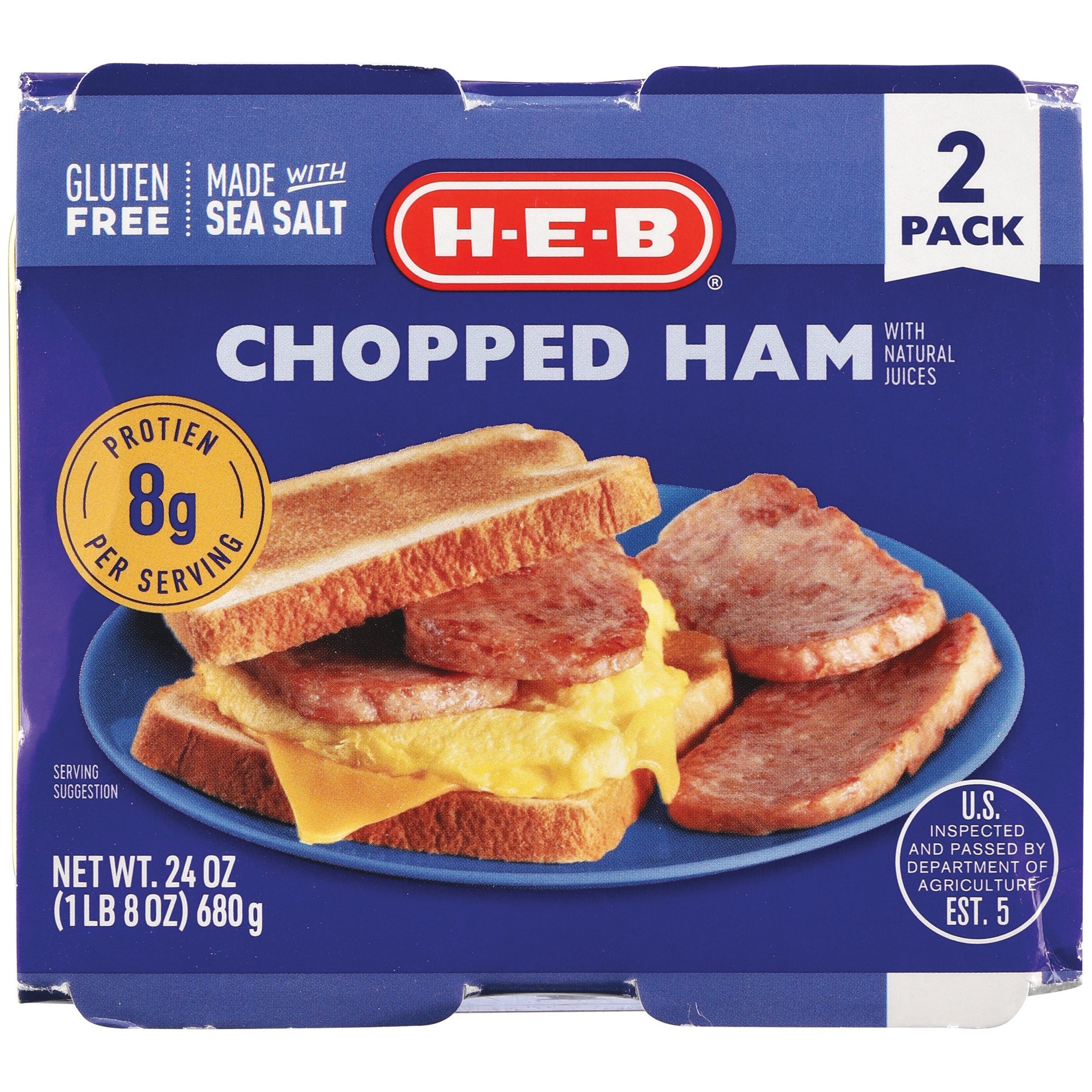 slide 1 of 1, H-E-B Chopped Ham, 2 ct