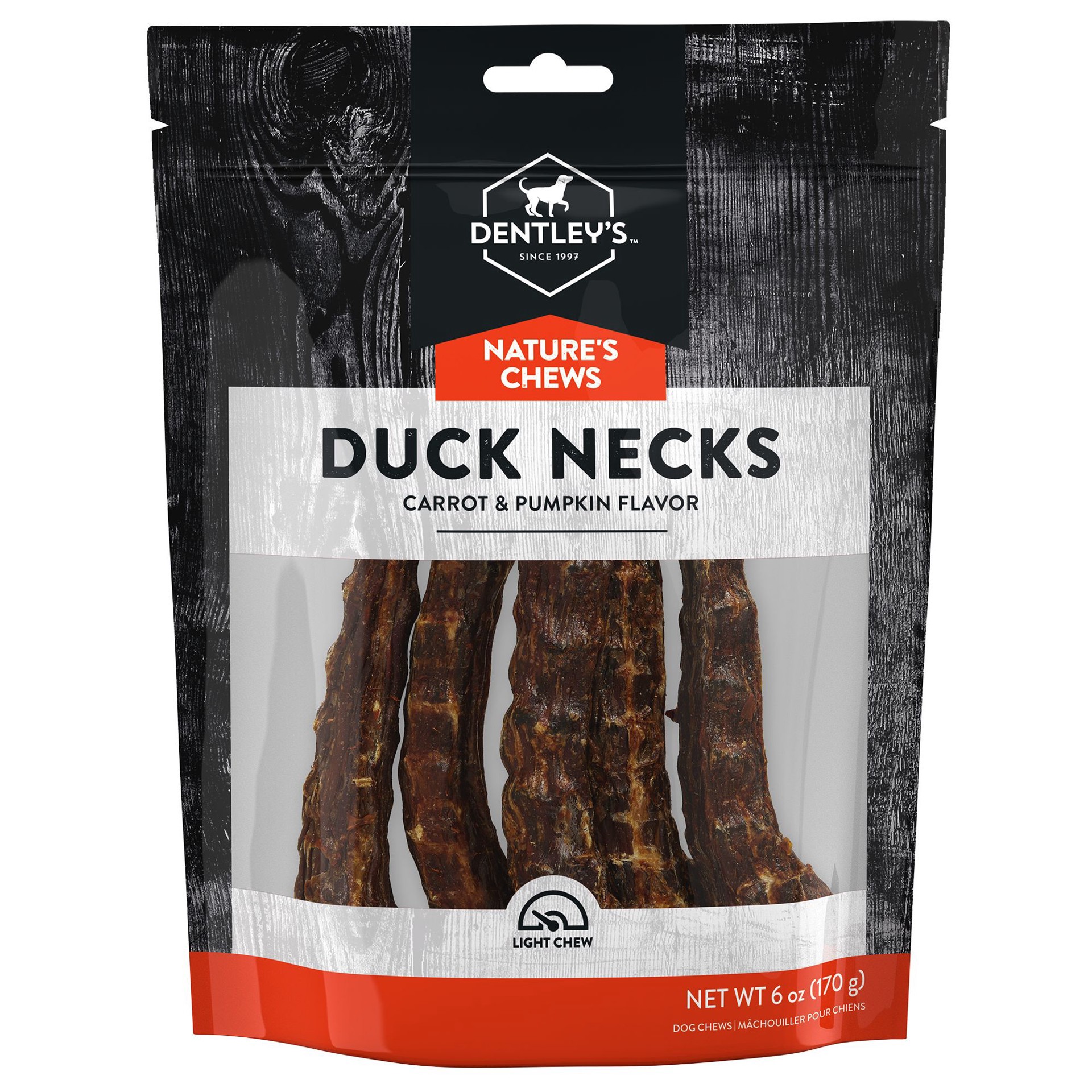 slide 1 of 1, Dentley's Nature's Chews Duck Neck Carrot and Pumpkin 6 OZ, 6 oz