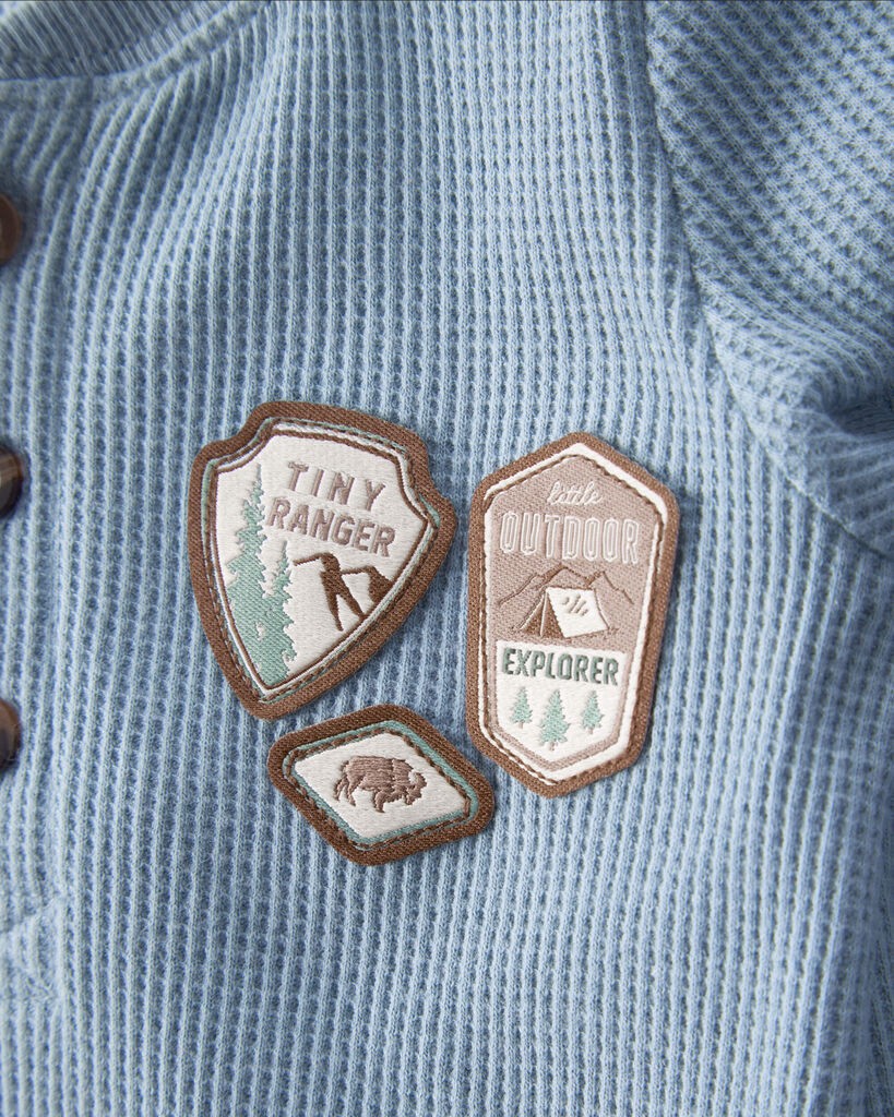 slide 4 of 4, Carter's Carters Baby 2-Piece Park Ranger Thermal Bodysuit Pant Set - Blue Blue 18M, 2 pc