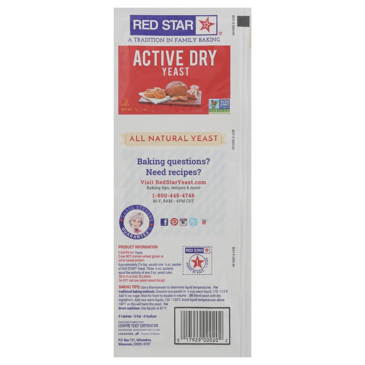 slide 15 of 15, Red Star Active Dry Yeast 0.25 oz, 0.75 oz