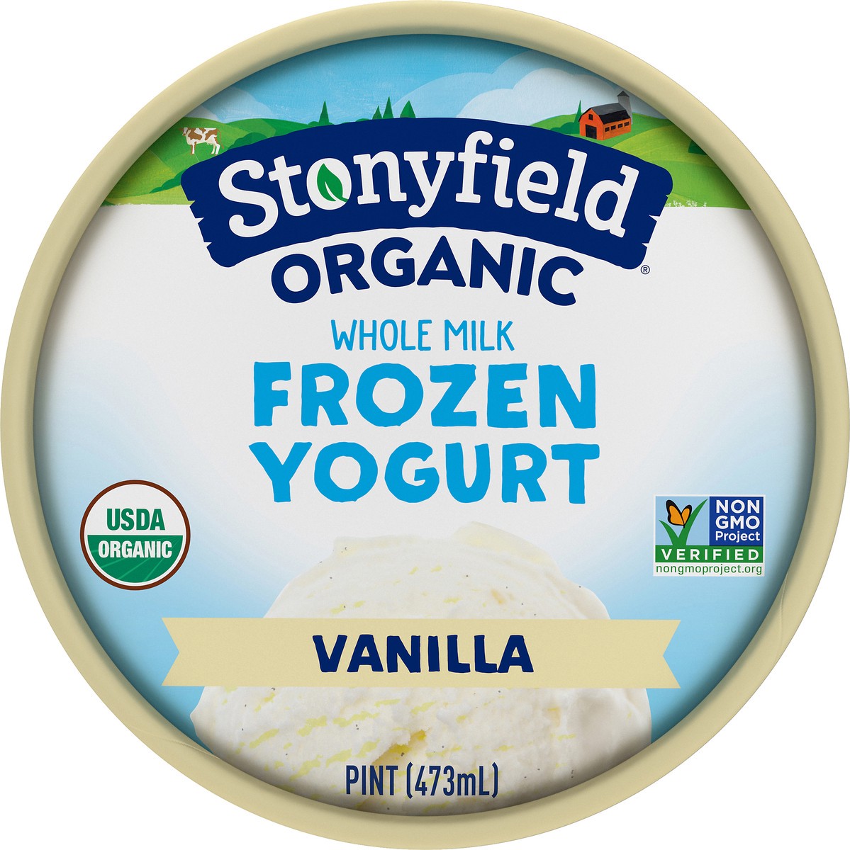 slide 2 of 8, Stonyfield Organic Whole Milk Vanilla Frozen Yogurt 1 pt., 473 ml