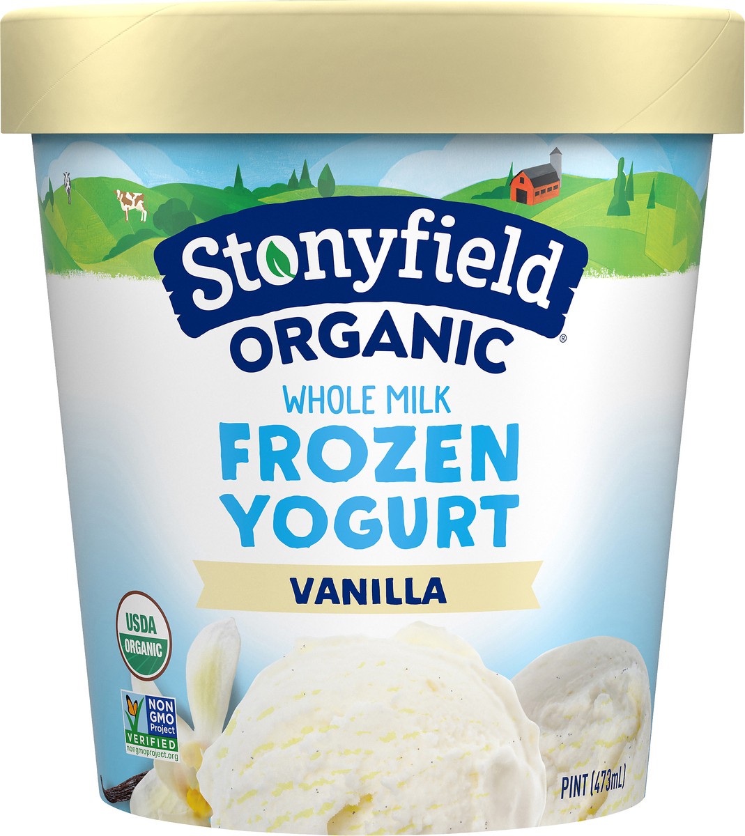 slide 3 of 8, Stonyfield Organic Whole Milk Vanilla Frozen Yogurt 1 pt., 473 ml