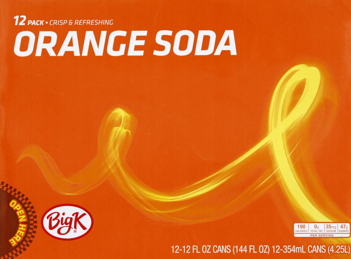 slide 7 of 7, Big K Caffeine Free Orange Soda - 12 ct; 12 fl oz, 12 ct; 12 fl oz