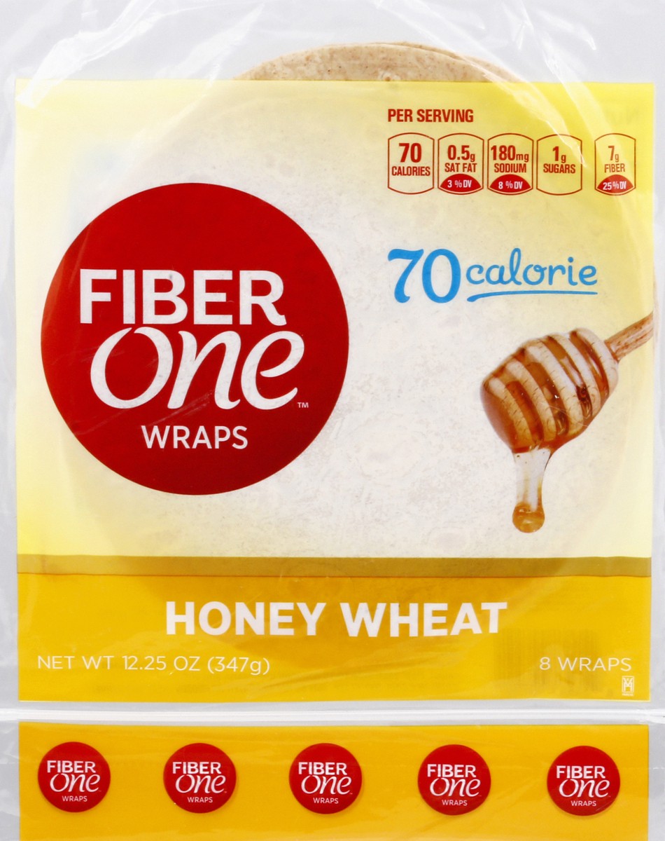 slide 3 of 8, Fiber One Wraps, Honey Wheat, 8 ct