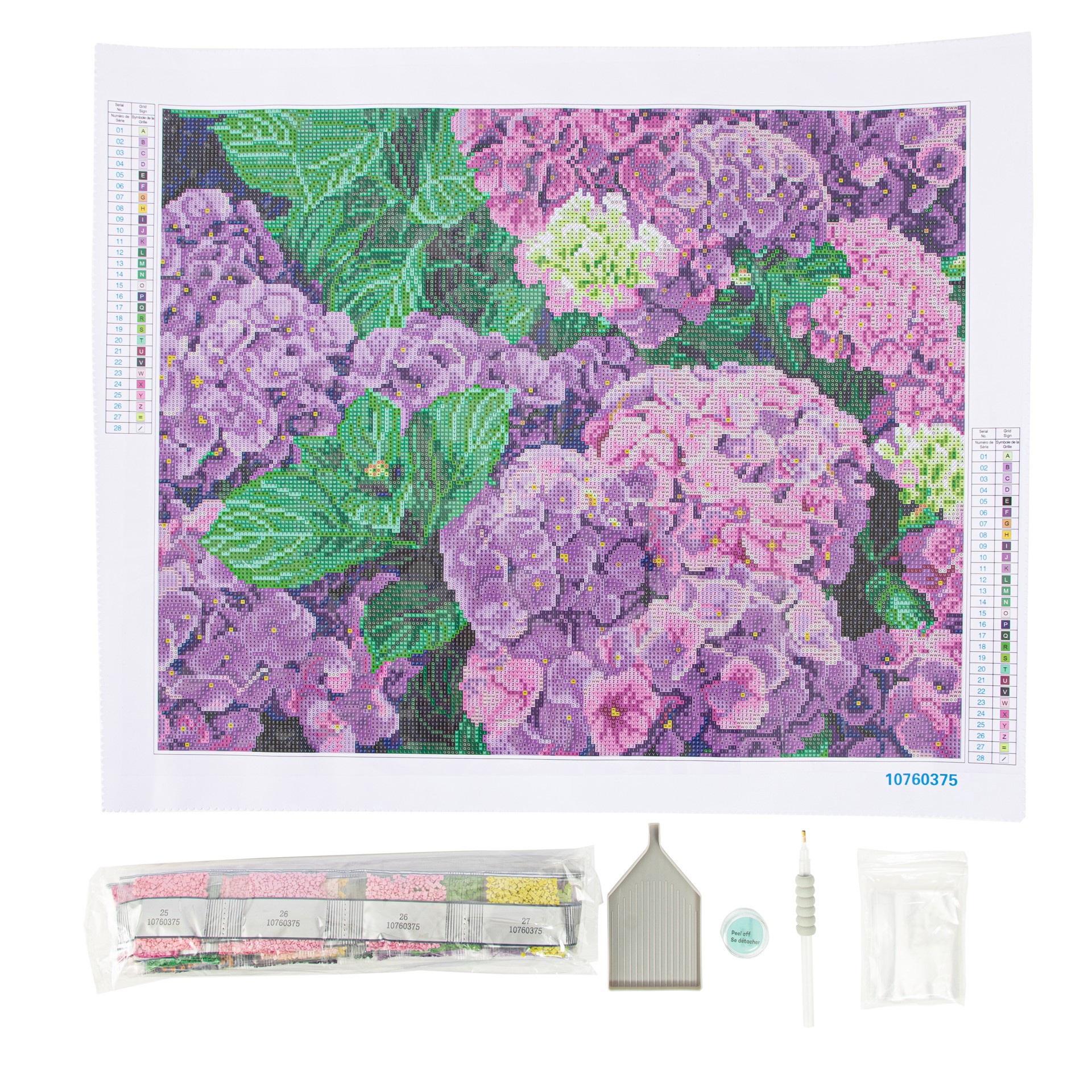 slide 2 of 5, Hydrangea Square Diamond Art Kit By Make Market, 16 in x 20 in