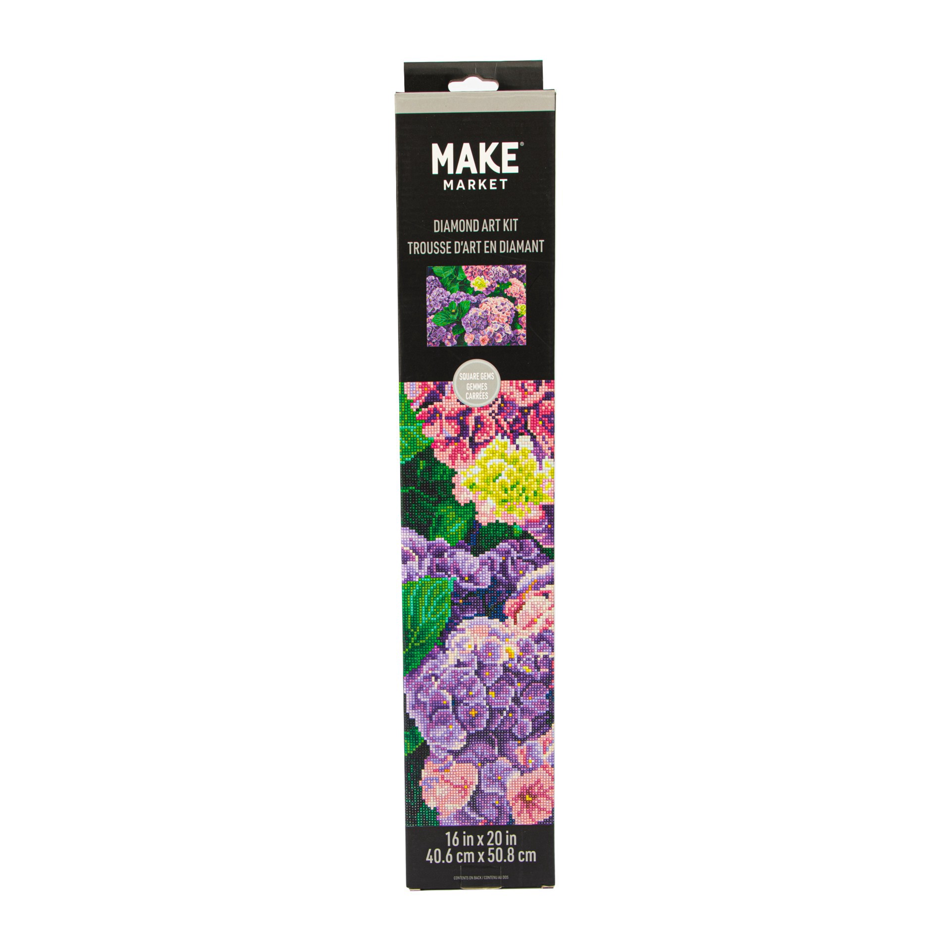 slide 3 of 5, Hydrangea Square Diamond Art Kit By Make Market, 16 in x 20 in