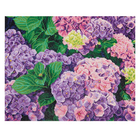 slide 1 of 5, Hydrangea Square Diamond Art Kit By Make Market, 16 in x 20 in