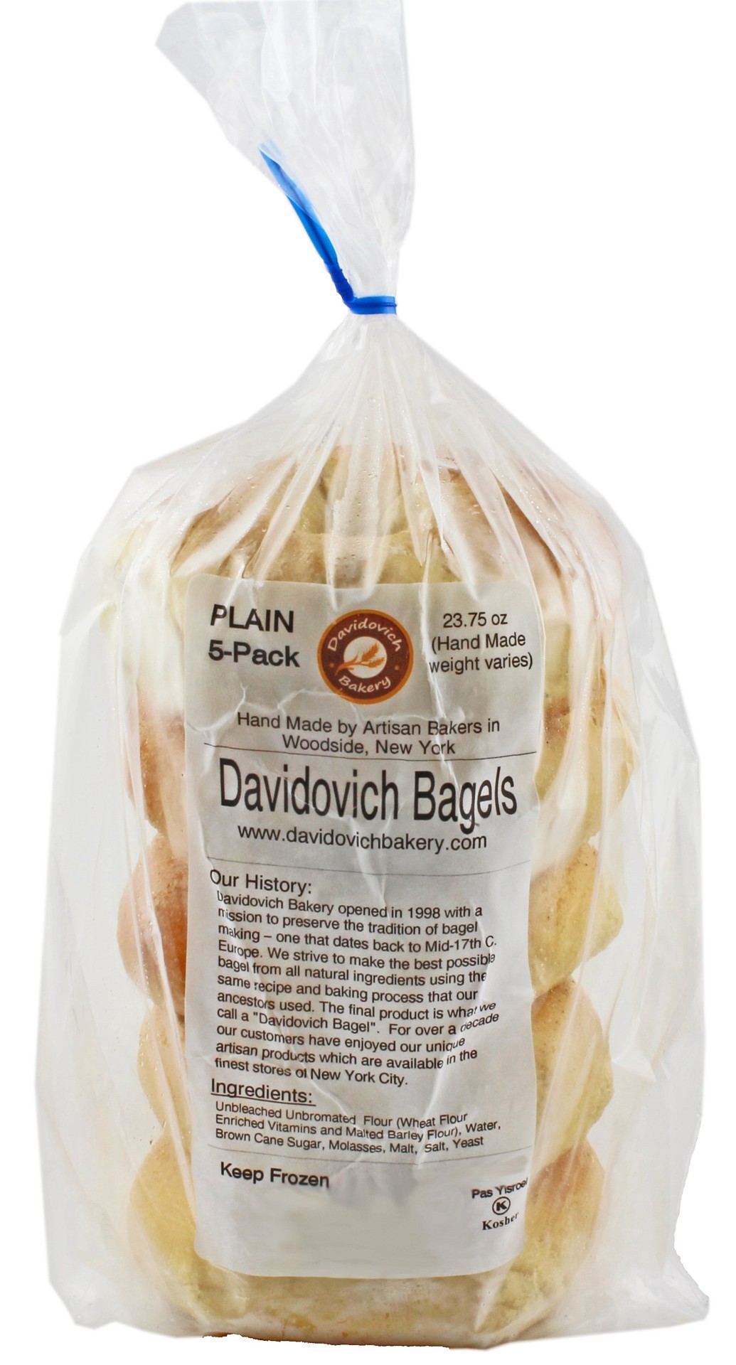 slide 1 of 1, Davidovich Bagels Plain, 20 oz