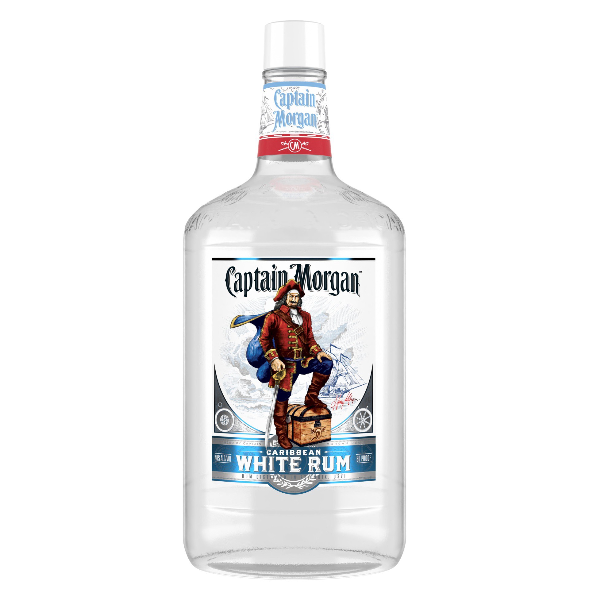 slide 1 of 7, Captain Morgan White Light Rum, 1.75 liter