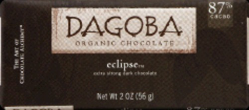 slide 1 of 1, DAGOBA Eclipse Organic Extra Strong Dark Chocolate, 2 oz
