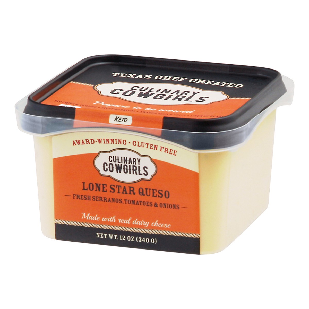 slide 3 of 9, Culinary Cowgirls Lone Star Fresh Serranos, Tomatoes & Onions Queso 12 oz, 12 oz